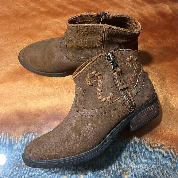 OTBT Trek Leather Booties Western Style Brown size 7 - Picture 1 of 11